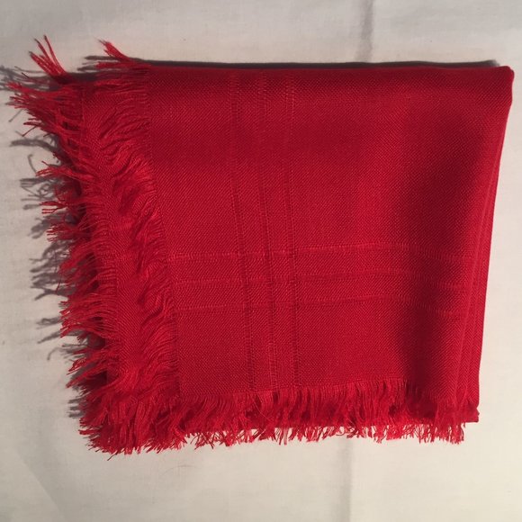 Red Cotton Scarf - Picture 2 of 4